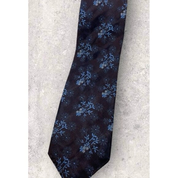 KENZO Silk Acetate Tie ITALY XL Burgundy Blue Floral W:3.6" EUC - Picture 5 of 5